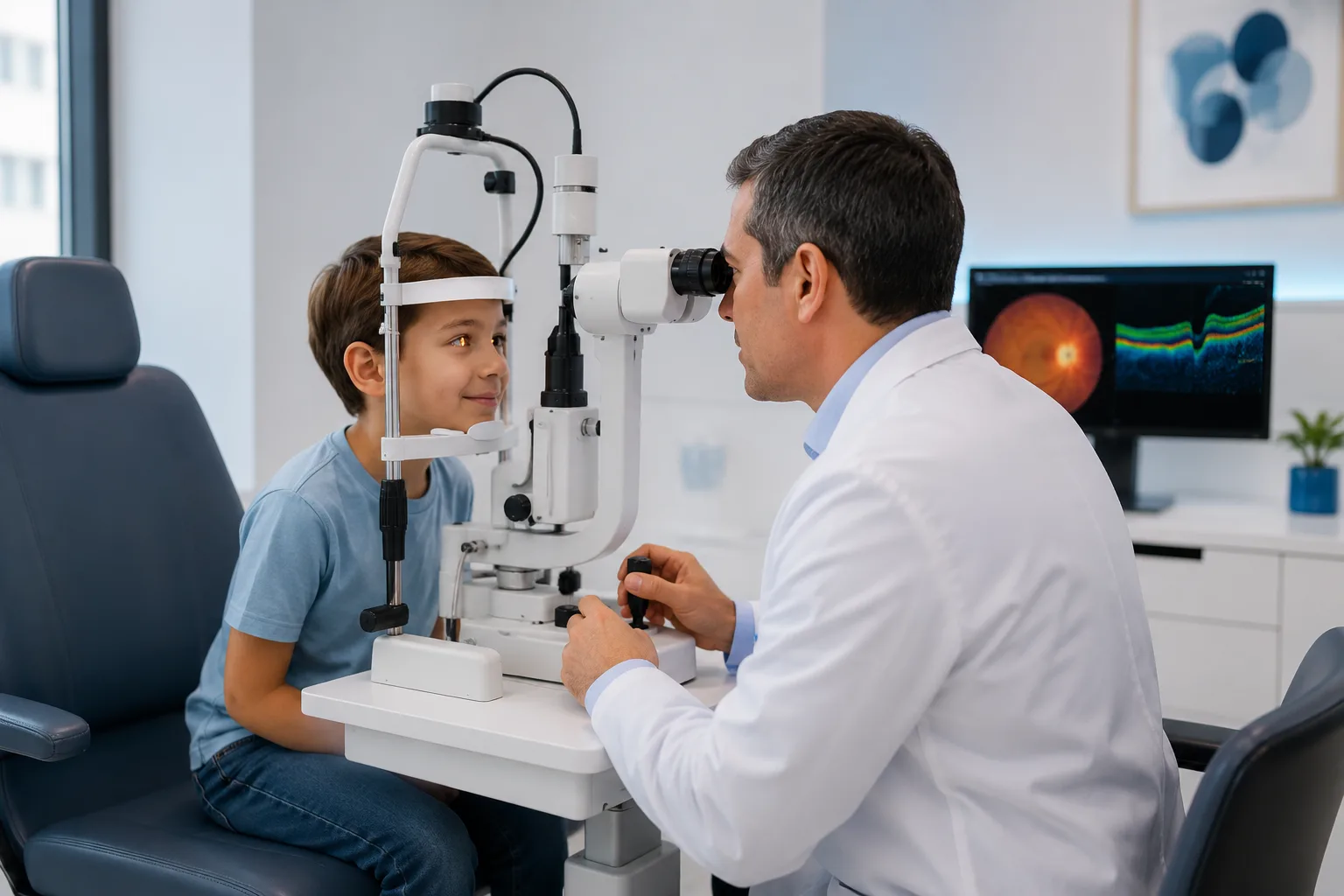 Revisión de la alineación ocular y de las estructuras del ojo en un paciente pediátrico en VIU, Barranquilla